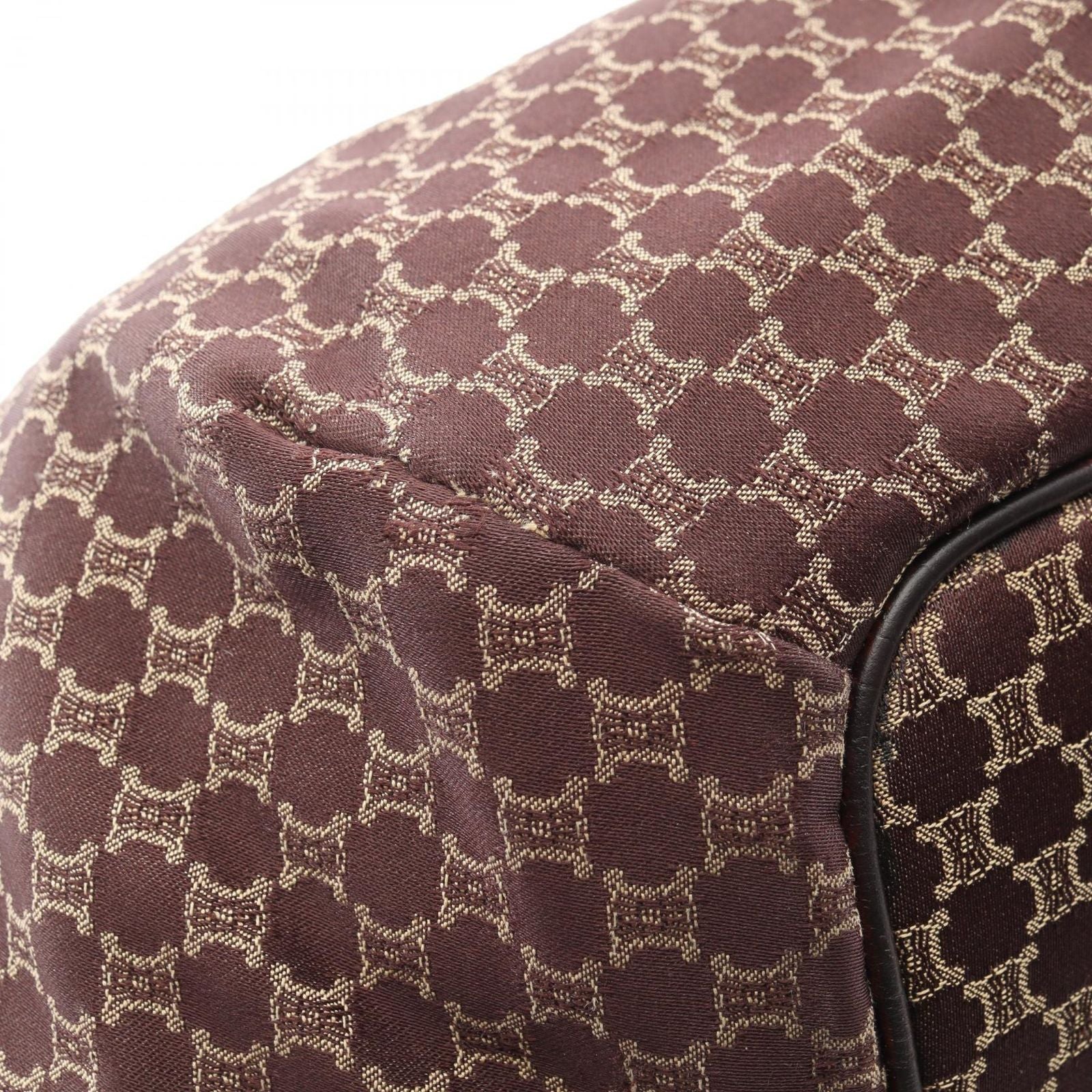 Celine Handbag Bittersweet Macadam Croco Embossed Brown Canvas Leather — view 5
