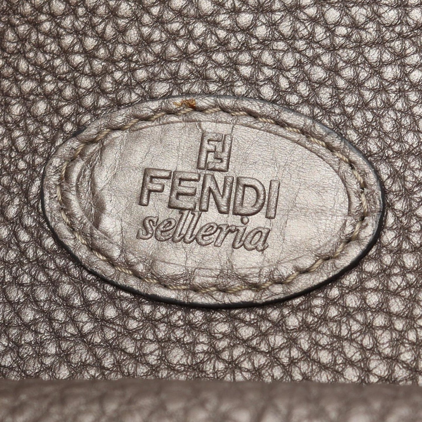 Fendi Shoulder Bag Selleria Metallic Braided Strap Gray Leather — view 4