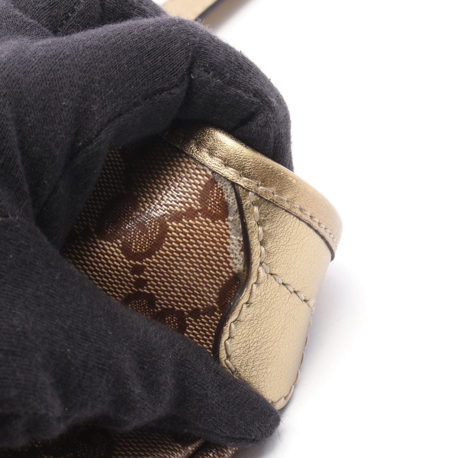 Gucci Tote GG Crystal Beige Brown Gold Canvas Leather — view 8