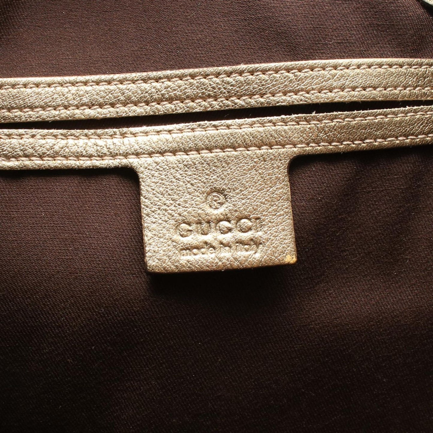 Gucci Tote GG Crystal Beige Brown Gold Canvas Leather — view 4
