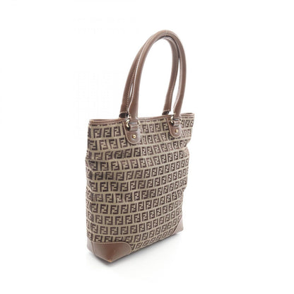 Fendi Tote Zucchino Beige Canvas Leather — view 2