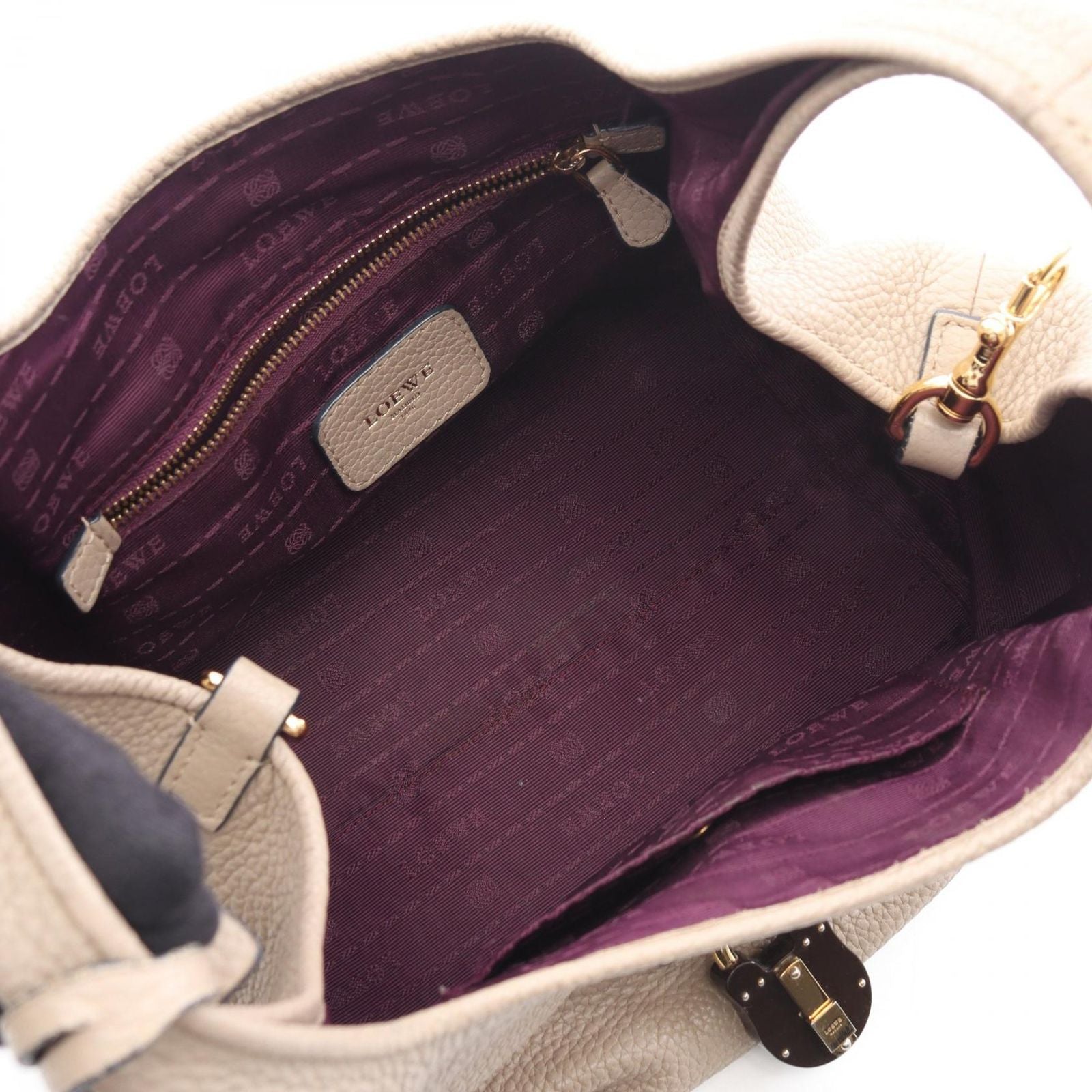 Loewe Handbag Karie Beige Leather Hand — view 3