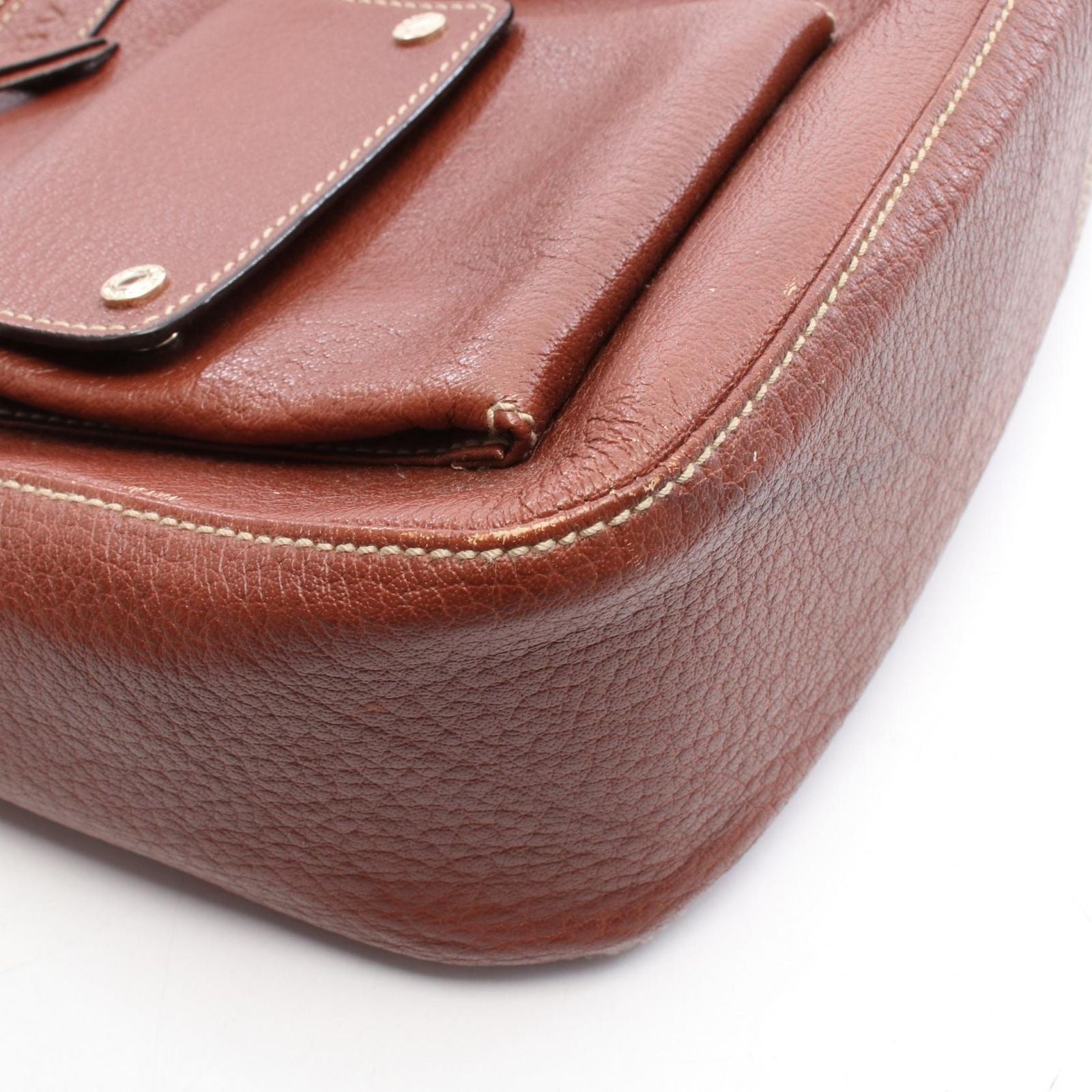 Bvlgari Shoulder Bag Brown Leather — view 7