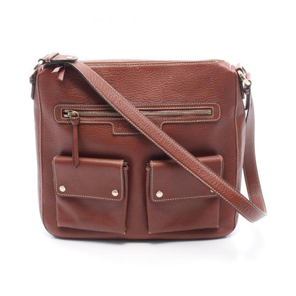 Bvlgari Shoulder Bag Brown Leather