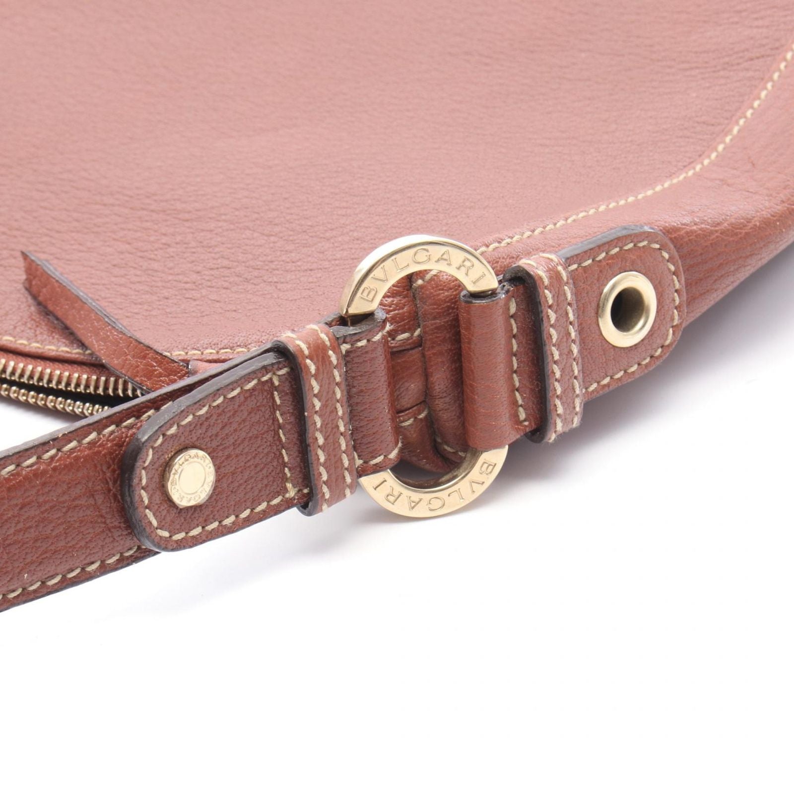 Bvlgari Shoulder Bag Brown Leather — view 9