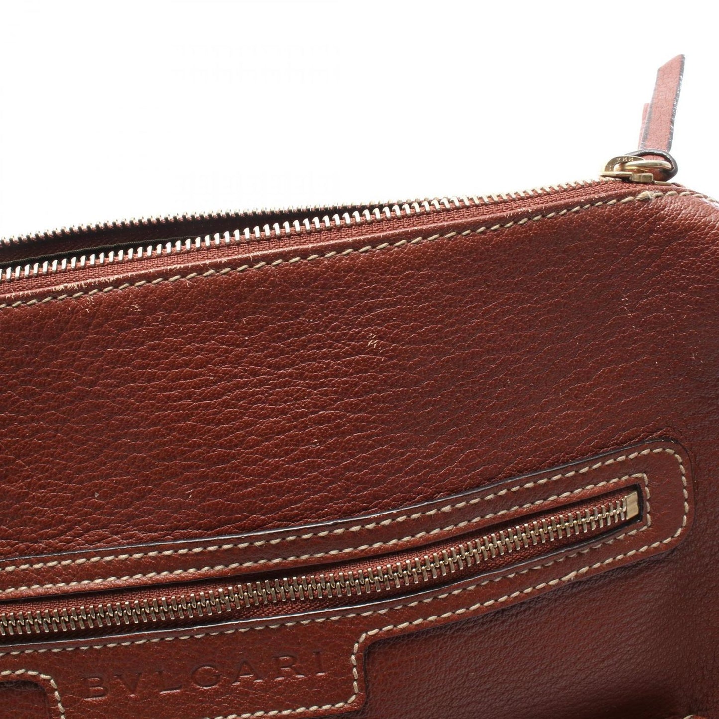Bvlgari Shoulder Bag Brown Leather — view 6