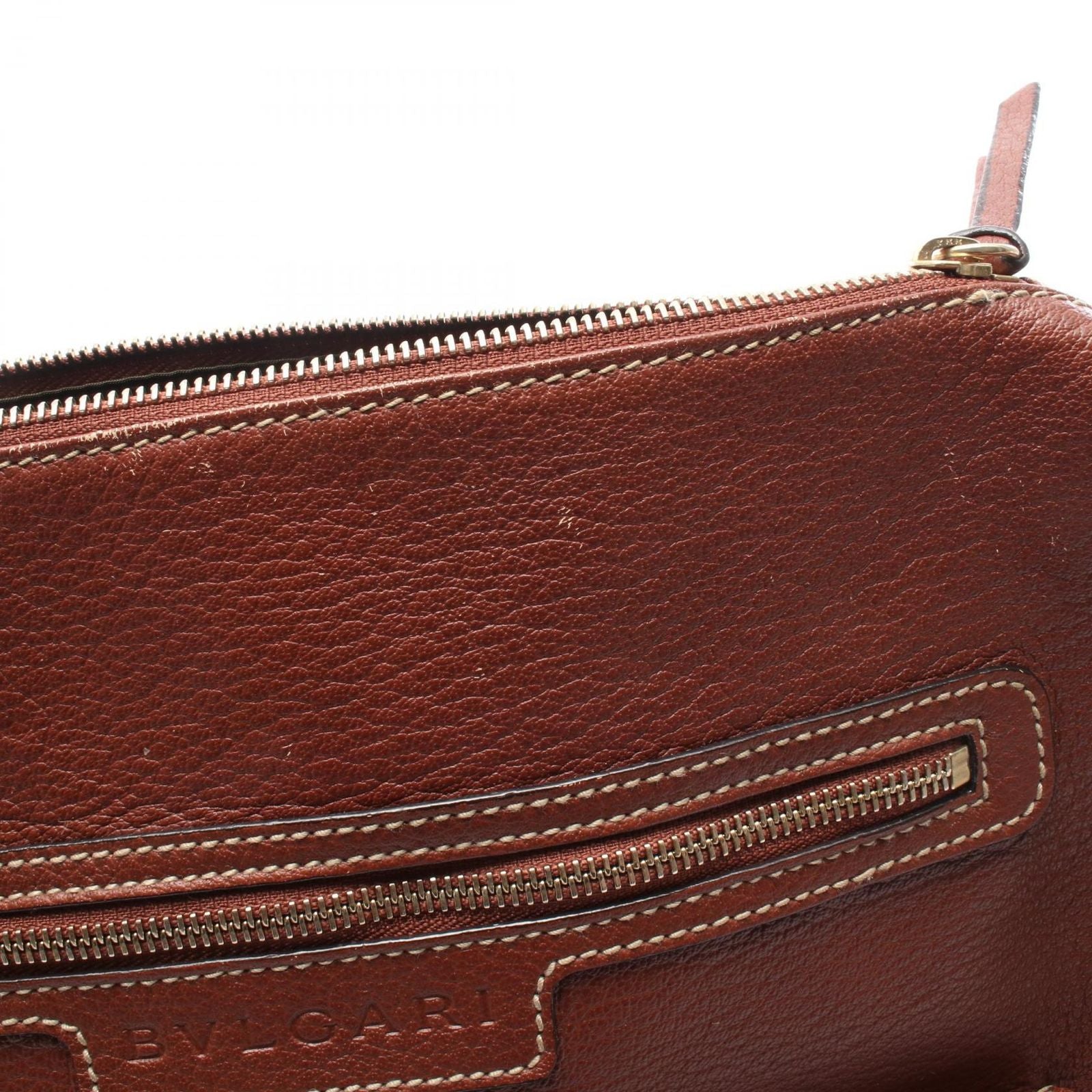 Bvlgari Shoulder Bag Brown Leather — view 6