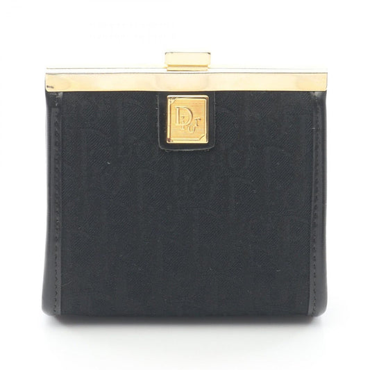 Dior Coin Case Trotter Clasp Black Canvas Leather