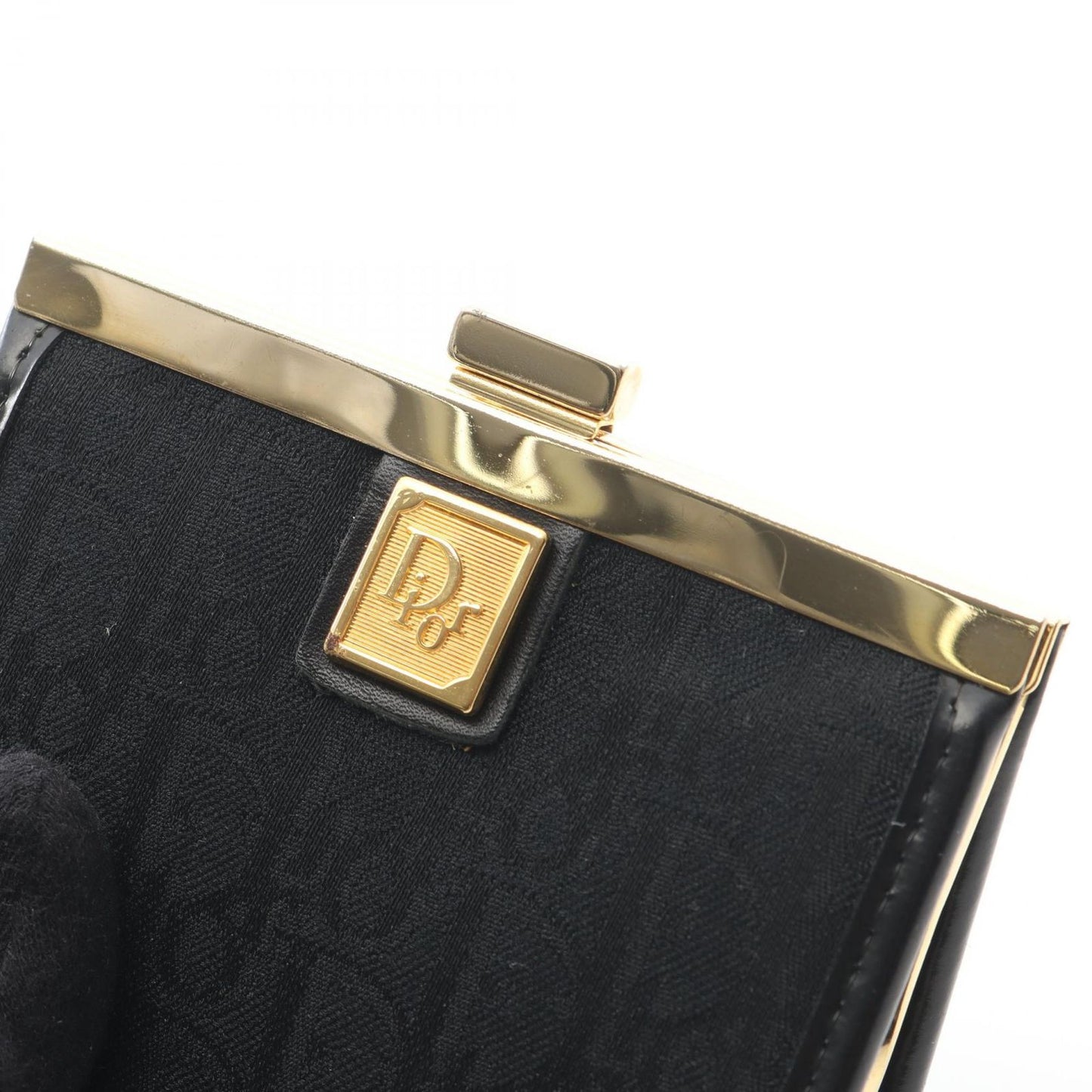 Dior Coin Case Trotter Clasp Black Canvas Leather — view 5