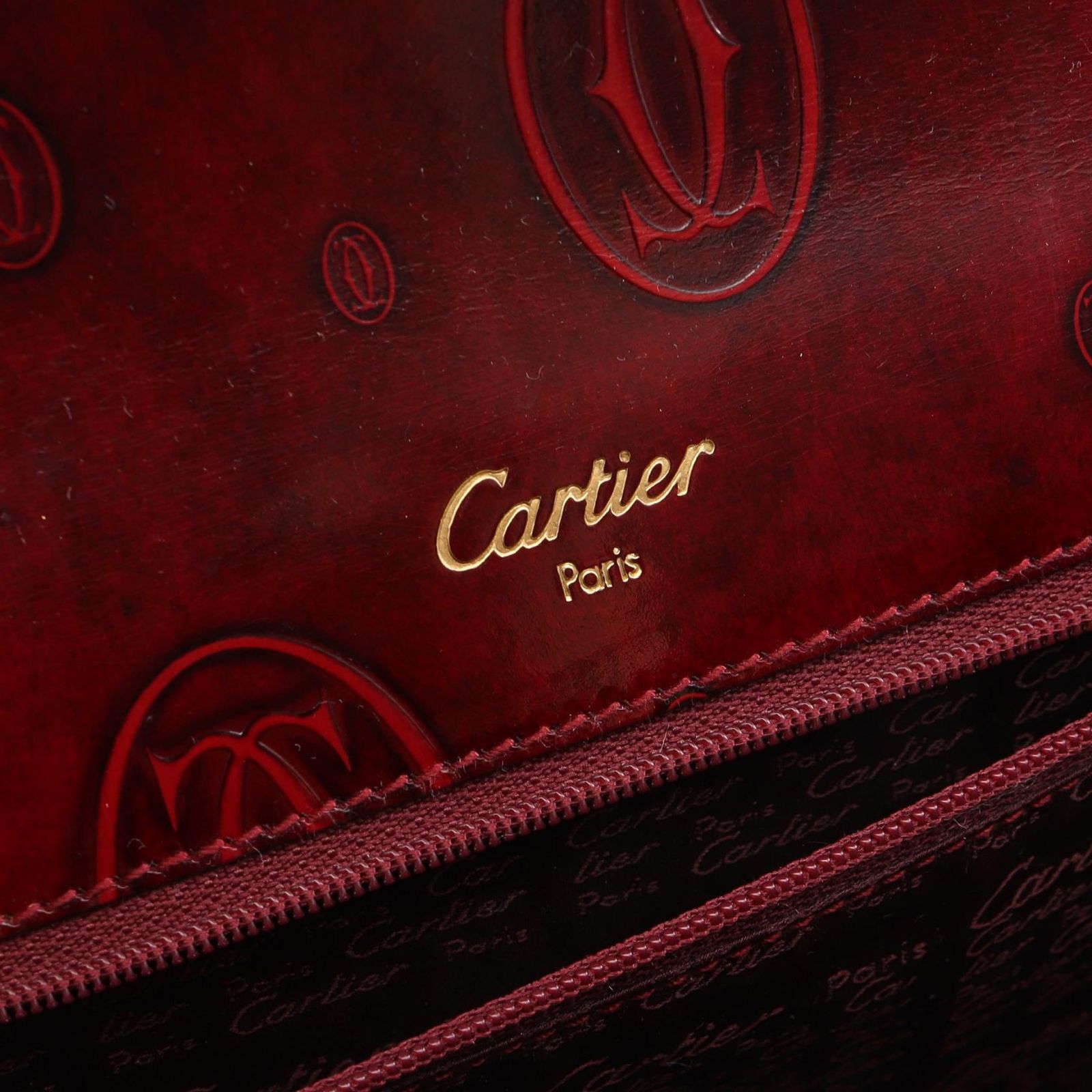 Cartier Handbag Happy Birthday Bordeaux Leather — view 4
