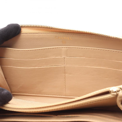 Chanel Round Wallet Quilted Beige Lambskin — view 6