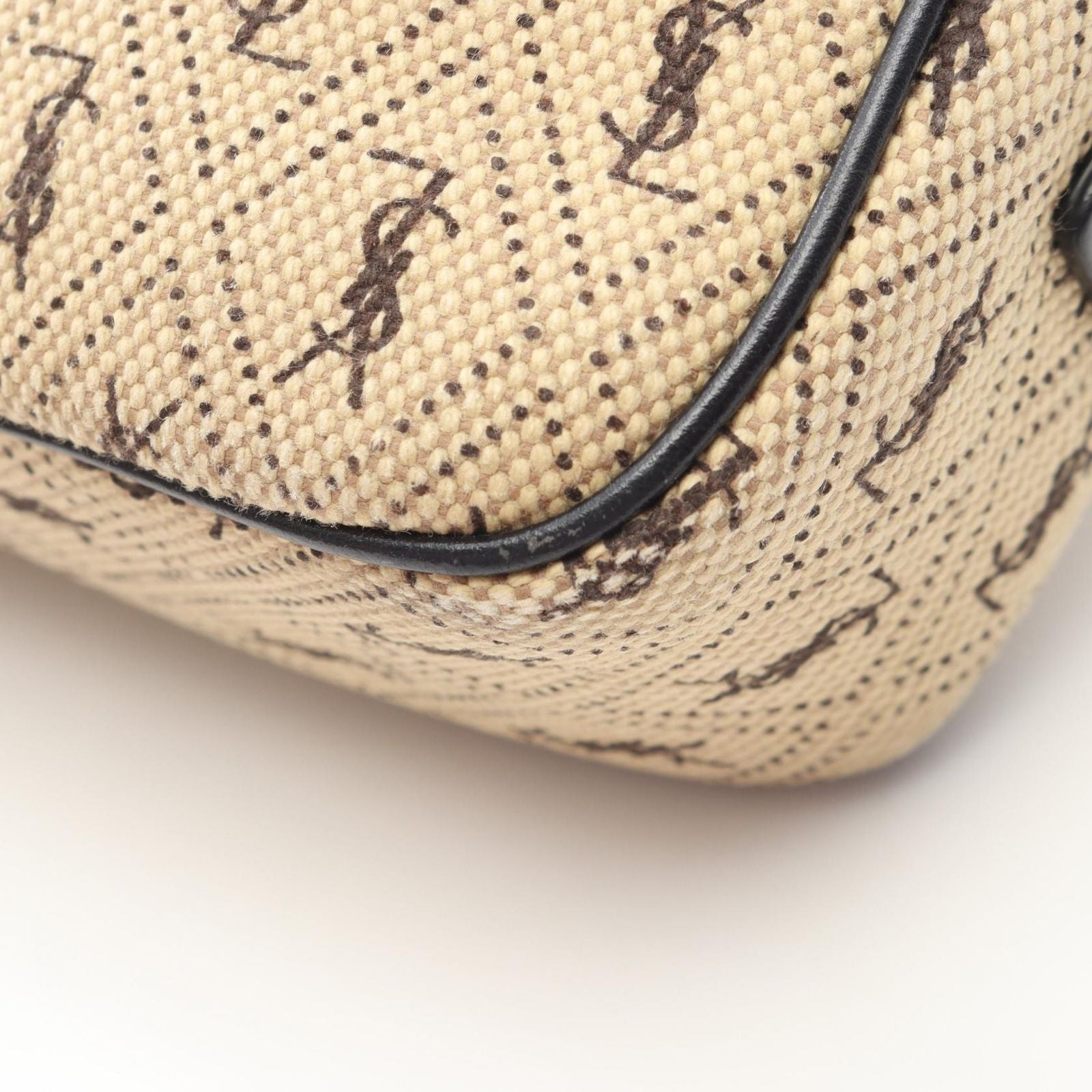 Saint Laurent Paris Shoulder Bag Monogram Beige Canvas Leather — view 5