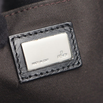 Fendi Tote Zucchino Black Canvas Leather — view 4