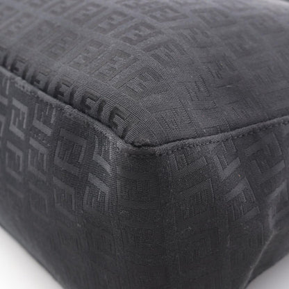 Fendi Tote Zucchino Black Canvas Leather — view 9