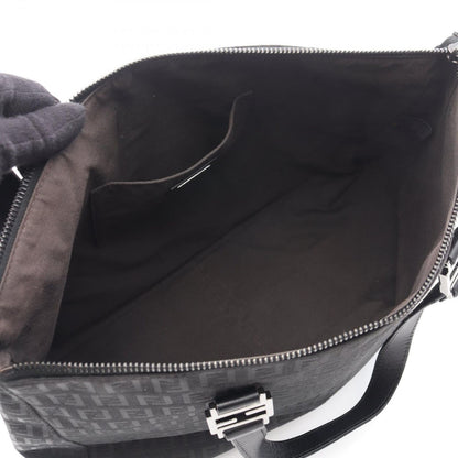 Fendi Tote Zucchino Black Canvas Leather — view 3