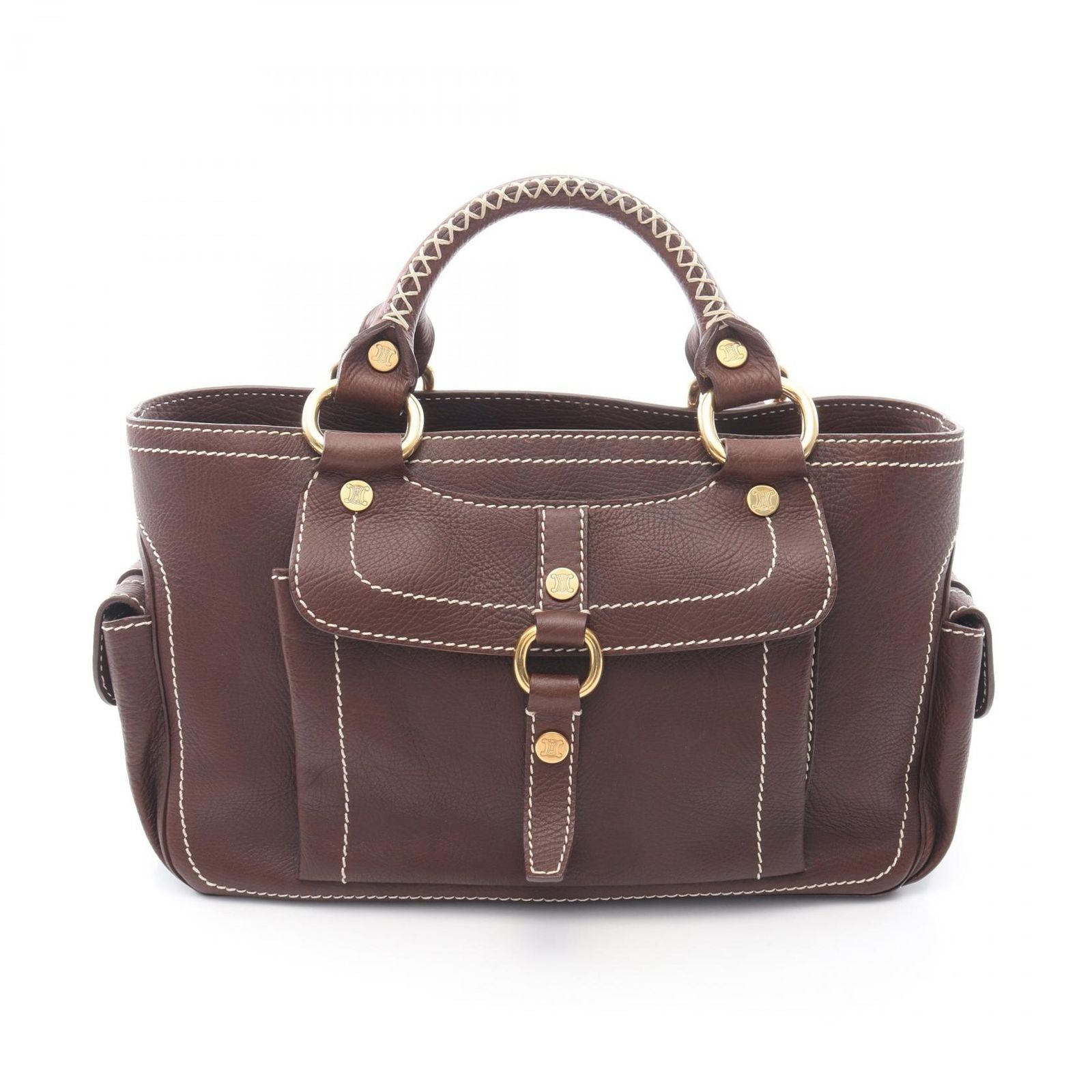 Celine Handbag Boogie Bag Brown Leather
