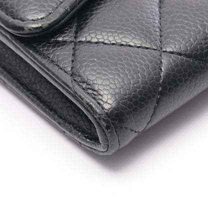 Chanel Bifold Wallet Classic Long Flap Quilted Black Caviar Leather — view 9