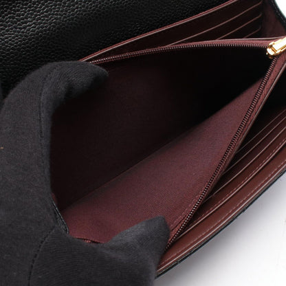 Chanel Bifold Wallet Classic Long Flap Quilted Black Caviar Leather — view 4