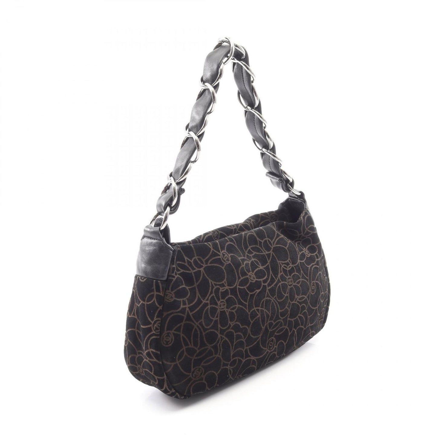 Chanel Handbag Camellia Black Suede Lambskin Chain Bag — view 2