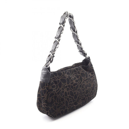 Chanel Handbag Camellia Black Suede Lambskin Chain Bag — view 2