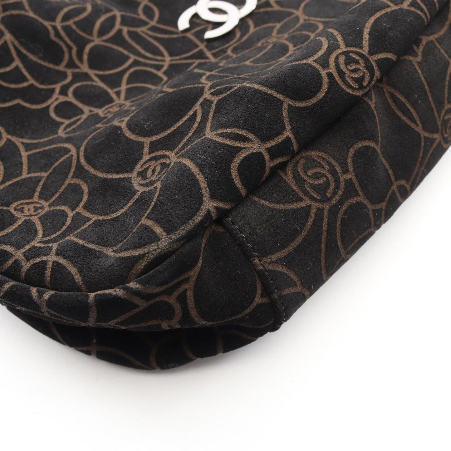 Chanel Handbag Camellia Black Suede Lambskin Chain Bag — view 9