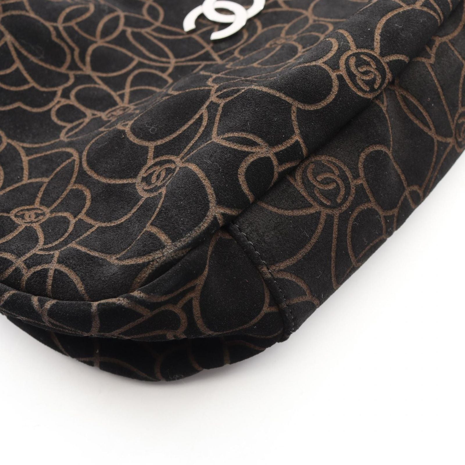Chanel Handbag Camellia Black Suede Lambskin Chain Bag — view 9
