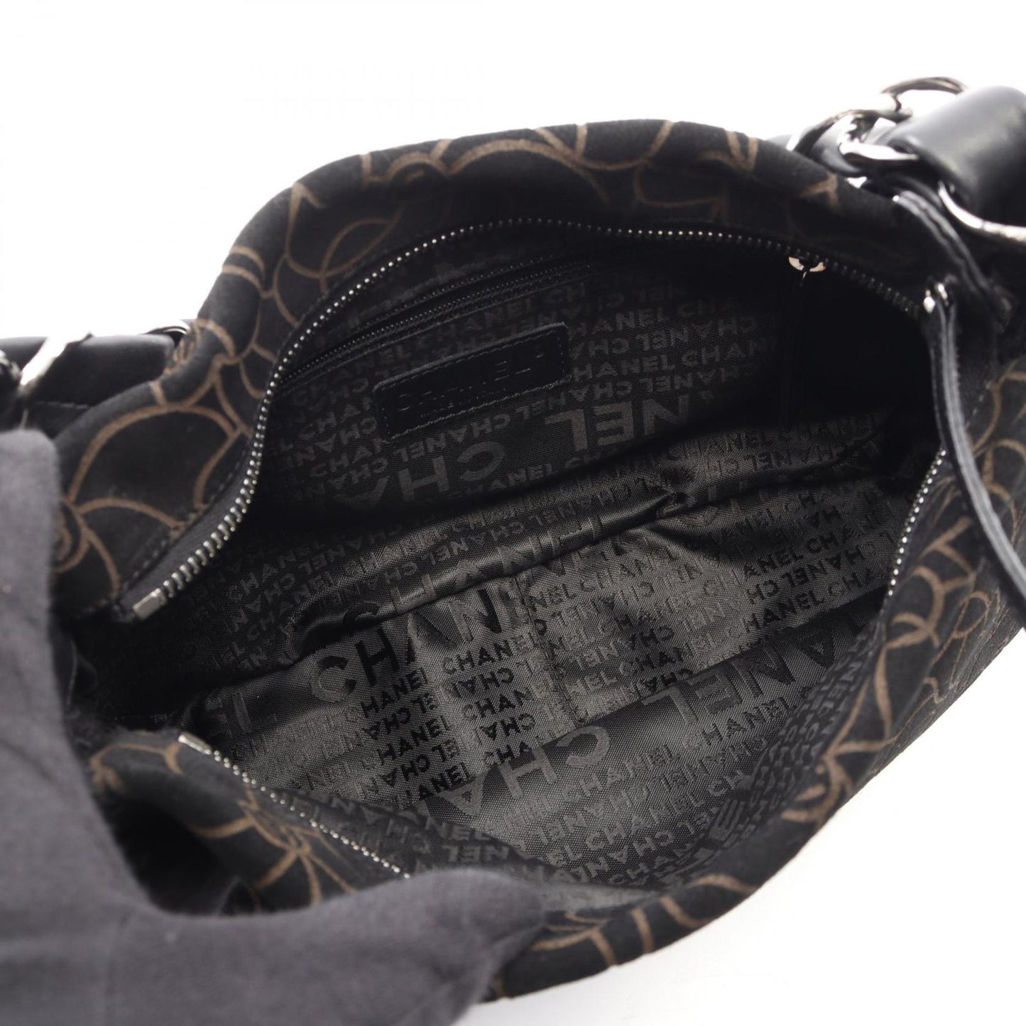 Chanel Handbag Camellia Black Suede Lambskin Chain Bag — view 3