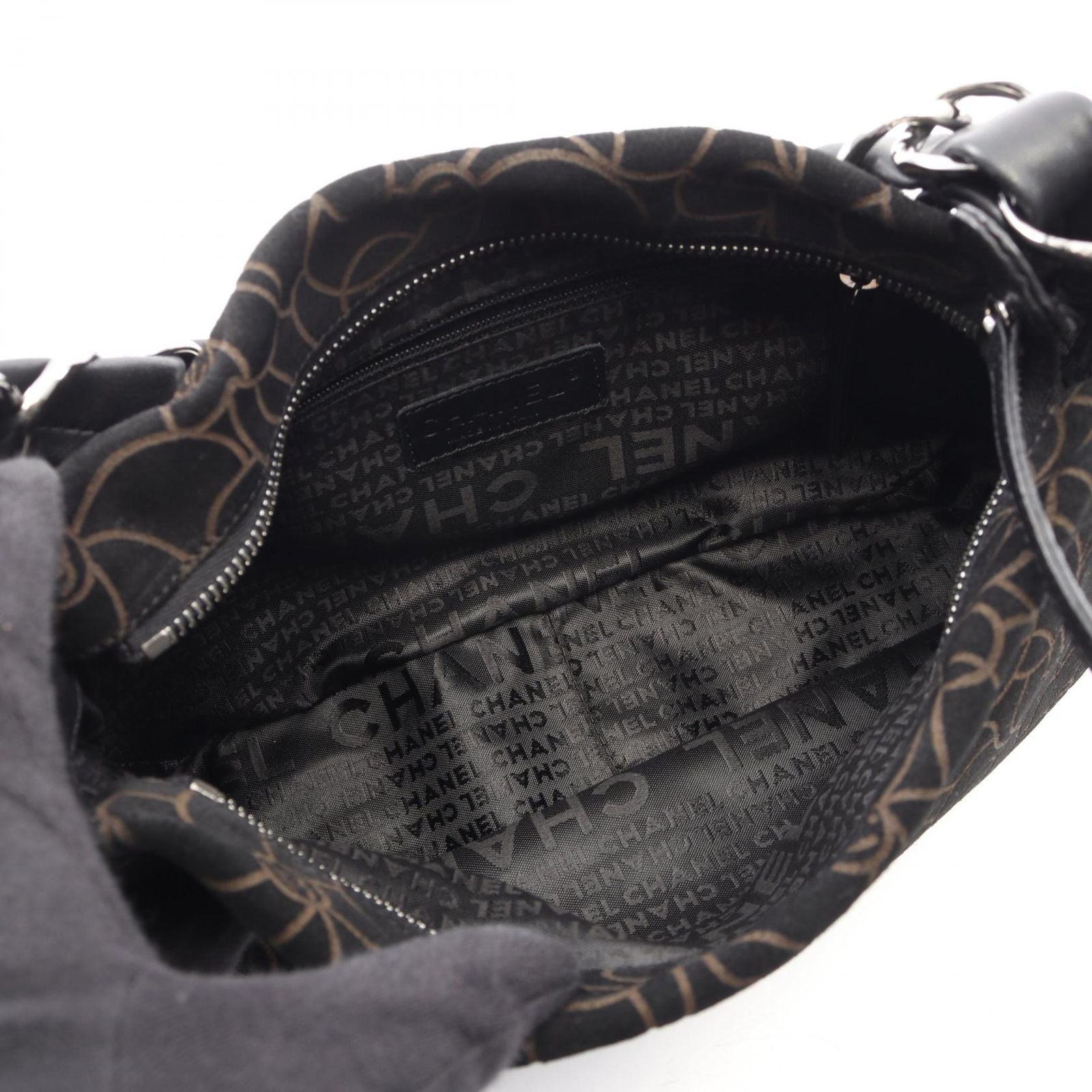 Chanel Handbag Camellia Black Suede Lambskin Chain Bag — view 3