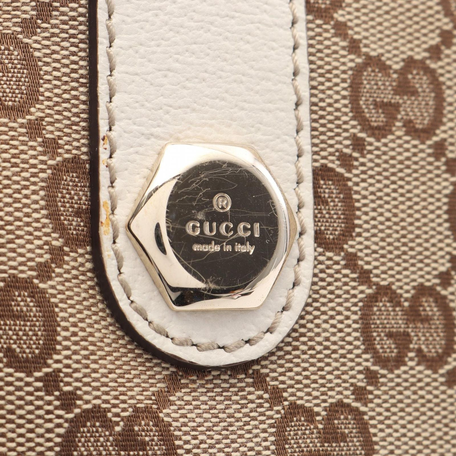 Gucci Tote GG Canvas Ivory Brown — view 9