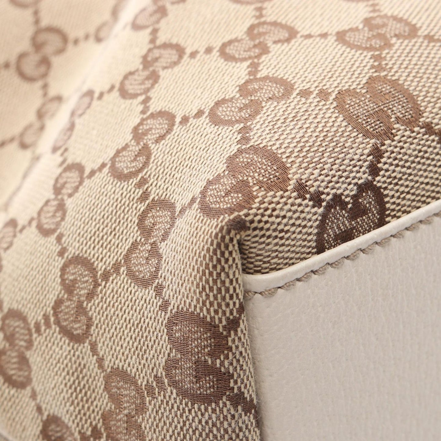 Gucci Tote GG Canvas Ivory Brown — view 7