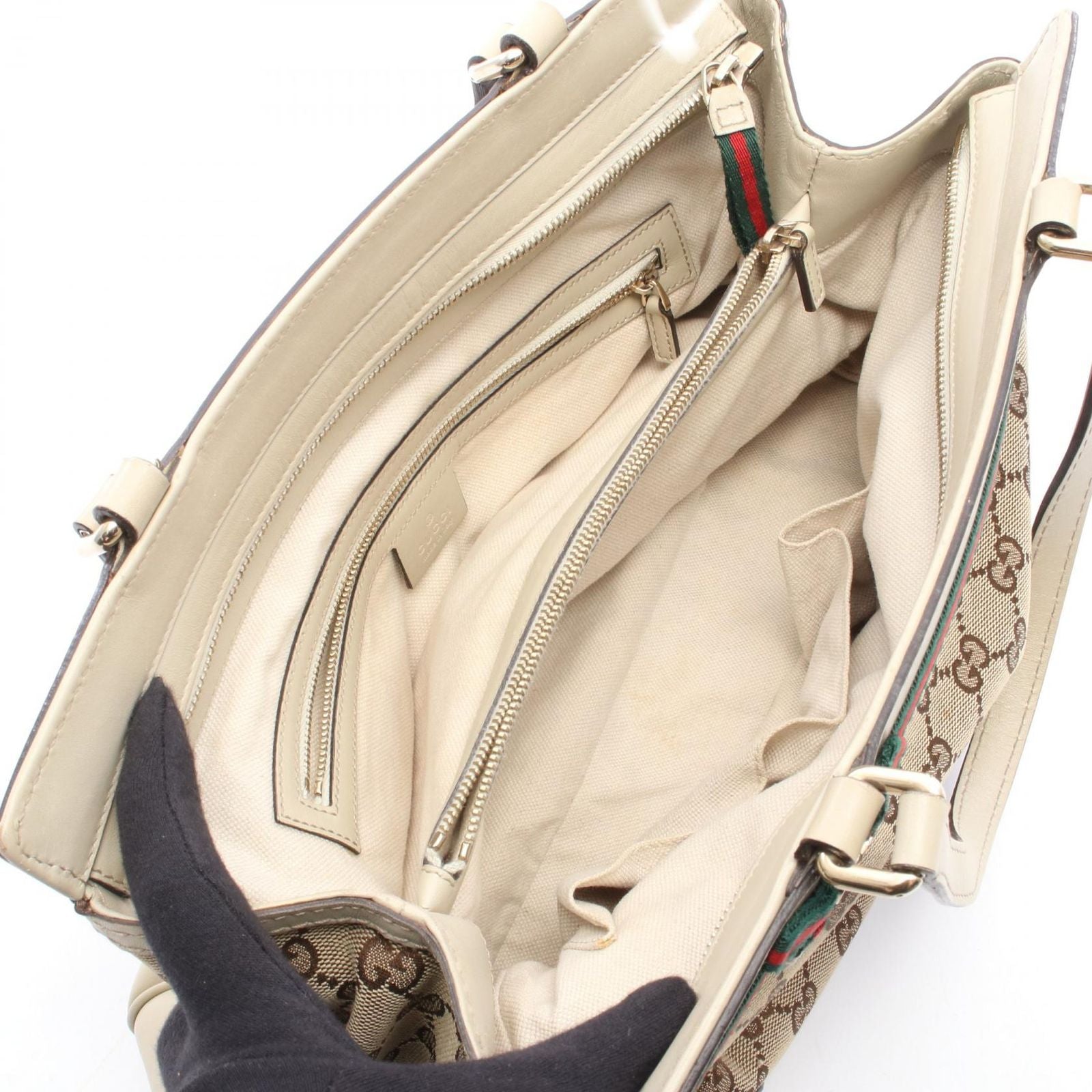 Gucci Tote Mayfair GG Canvas Sherry Line Beige — view 3