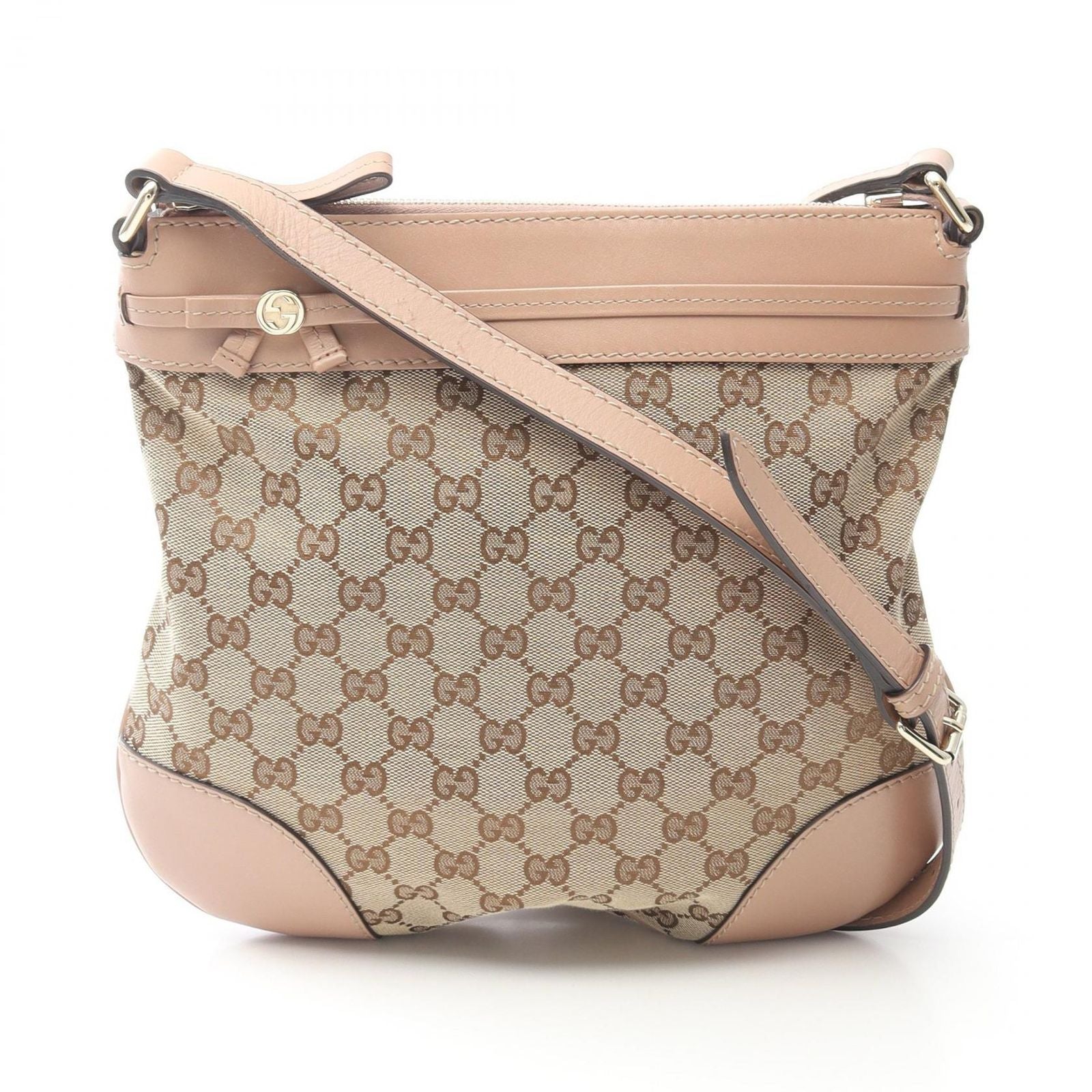 Gucci Shoulder Bag Mayfair GG Canvas Pink Beige Brown