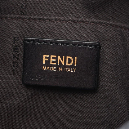 Fendi Shoulder Bag Zucchino Gray Black Canvas Leather — view 4