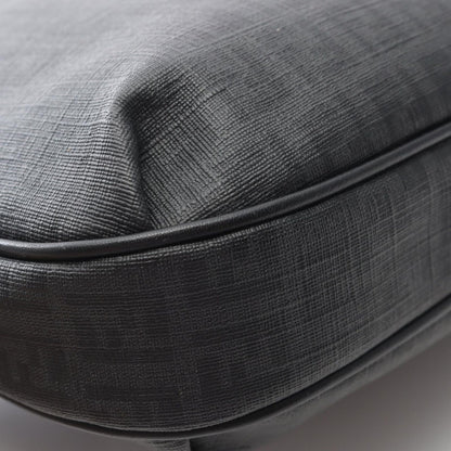 Fendi Shoulder Bag Zucchino Gray Black Canvas Leather — view 6