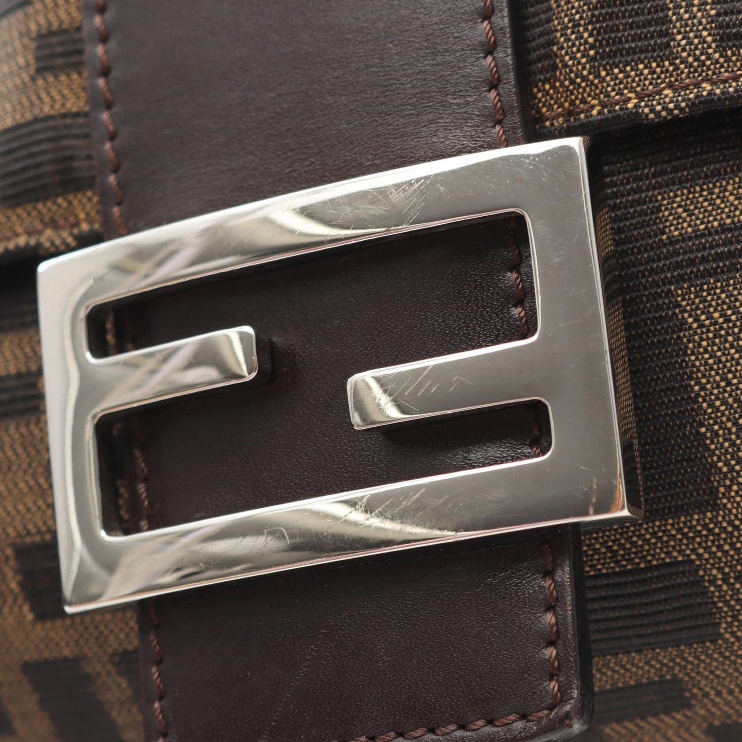 Fendi Shoulder Bag Zucca Brown Canvas Leather Man Bucket — view 6