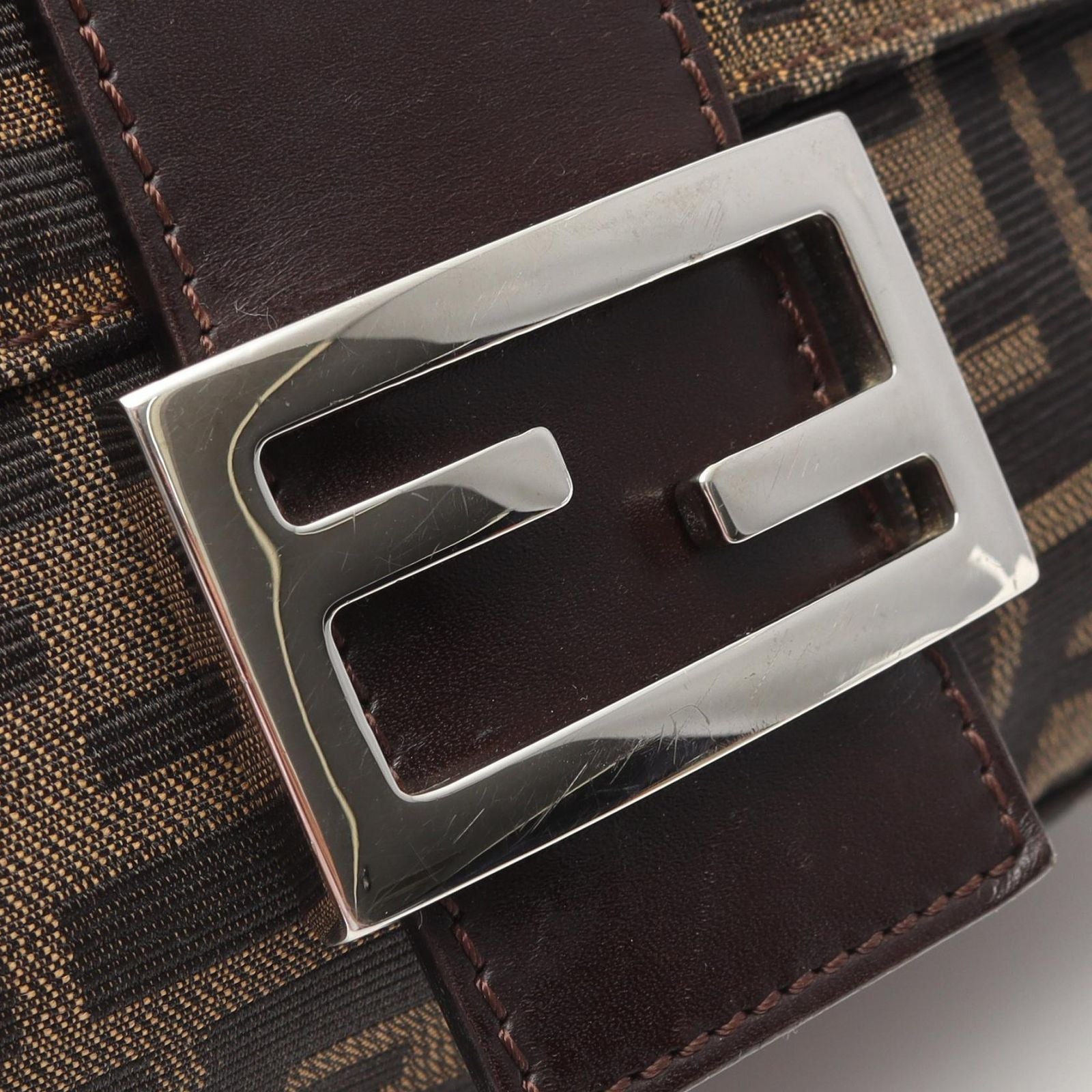 Fendi Shoulder Bag Zucca Brown Canvas Leather Man Bucket — view 5