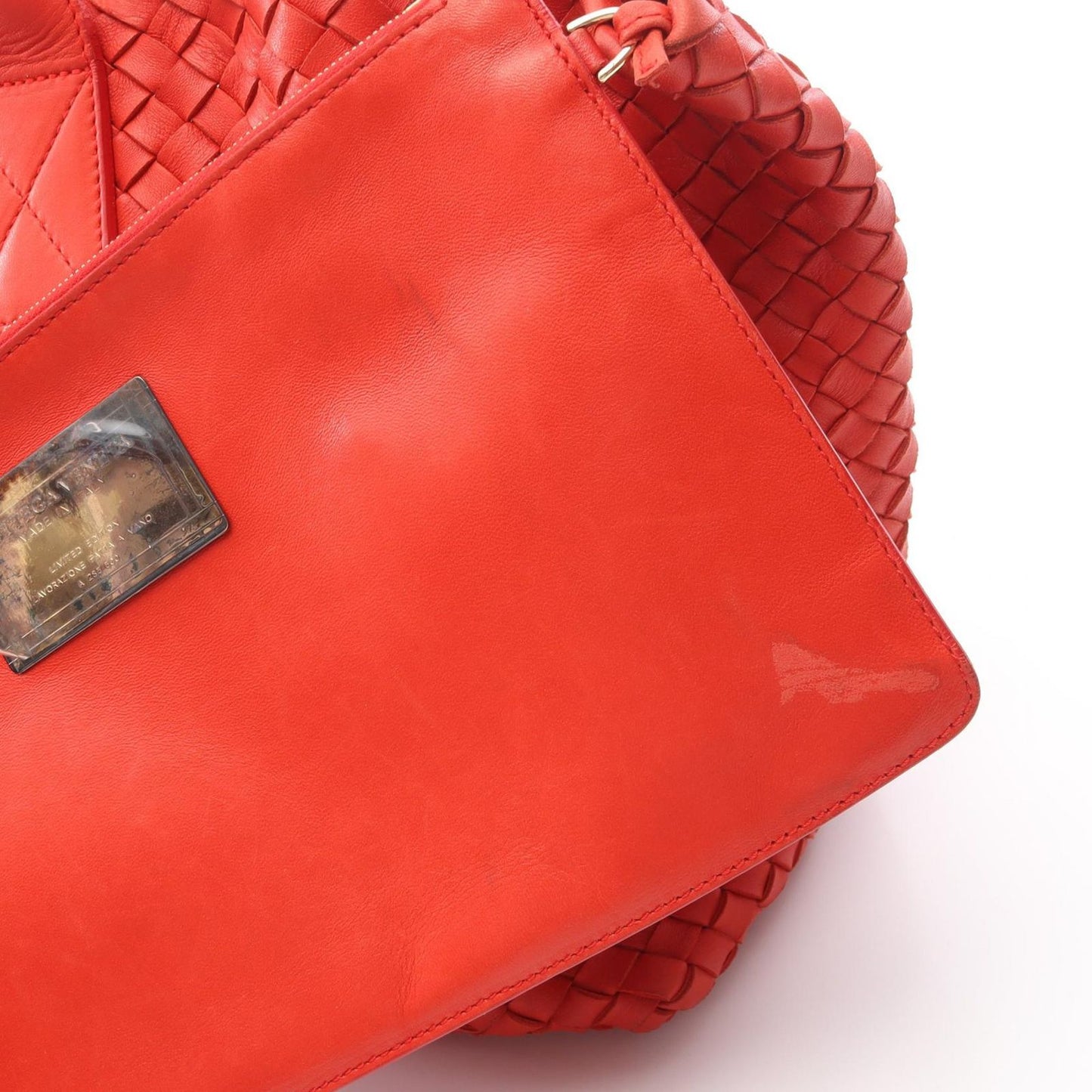 Bottega Veneta Tote Cover MM Intrecciato Red Leather — view 5