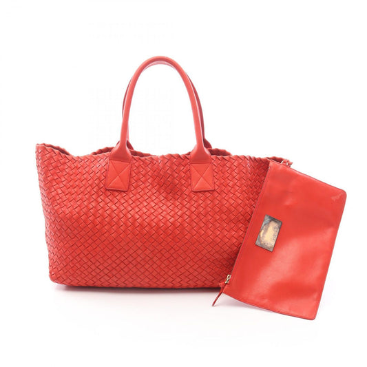 Bottega Veneta Tote Cover MM Intrecciato Red Leather