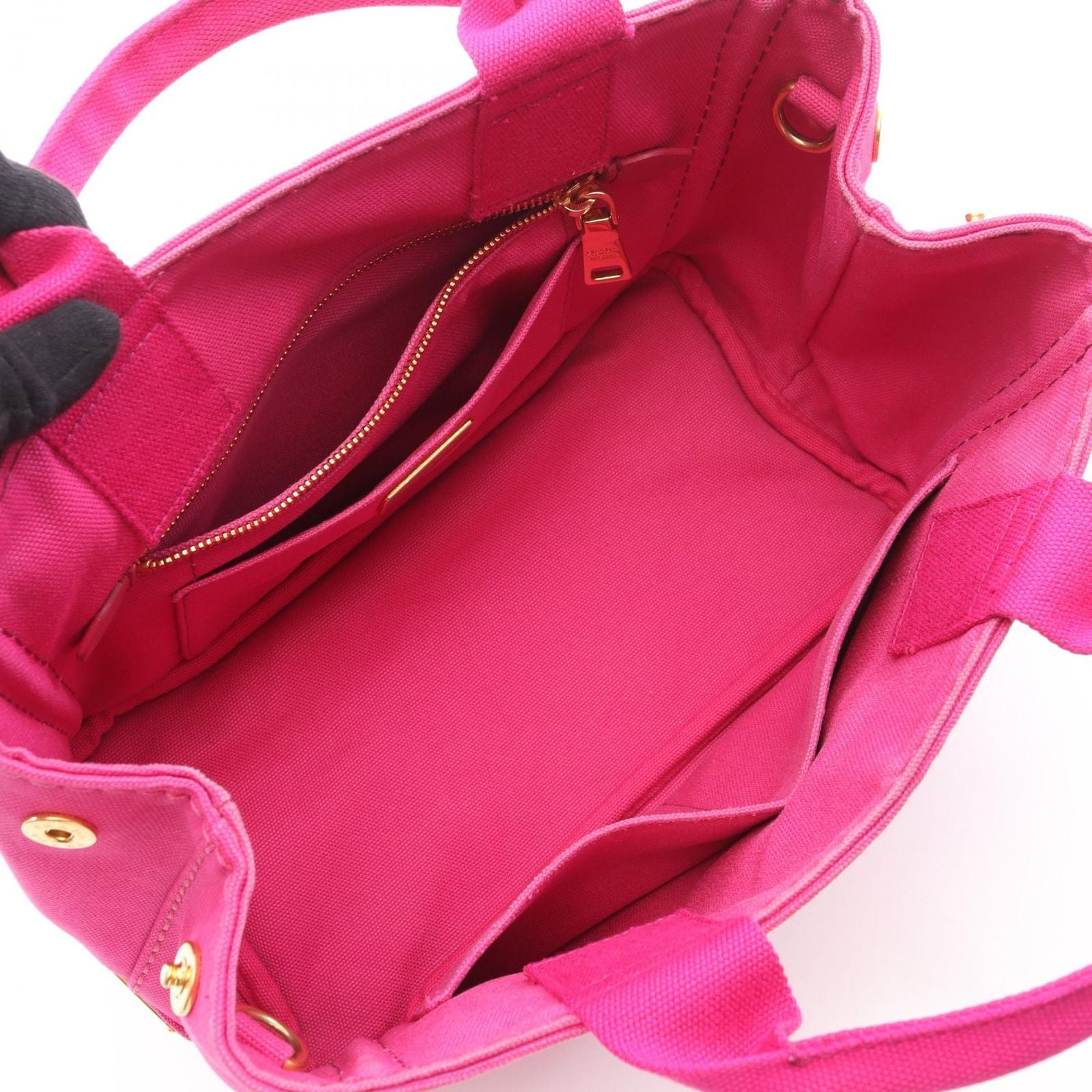 Prada Tote Canapa 2-Way Pink Canvas — view 3