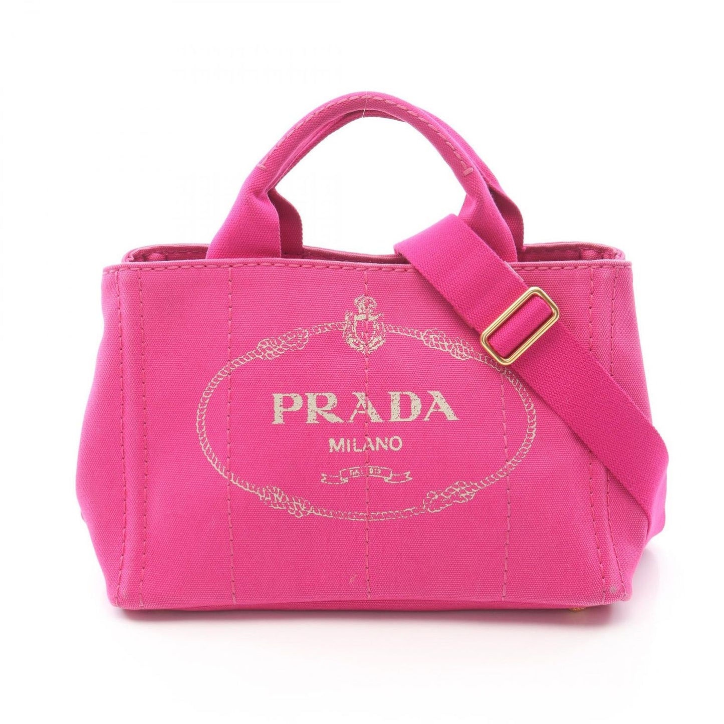 Prada Tote Canapa 2-Way Pink Canvas