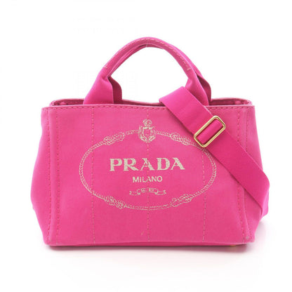 Prada Tote Canapa 2-Way Pink Canvas