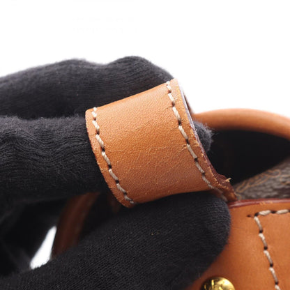Celine Shoulder Bag Macadam Dark Brown Canvas Leather — view 8