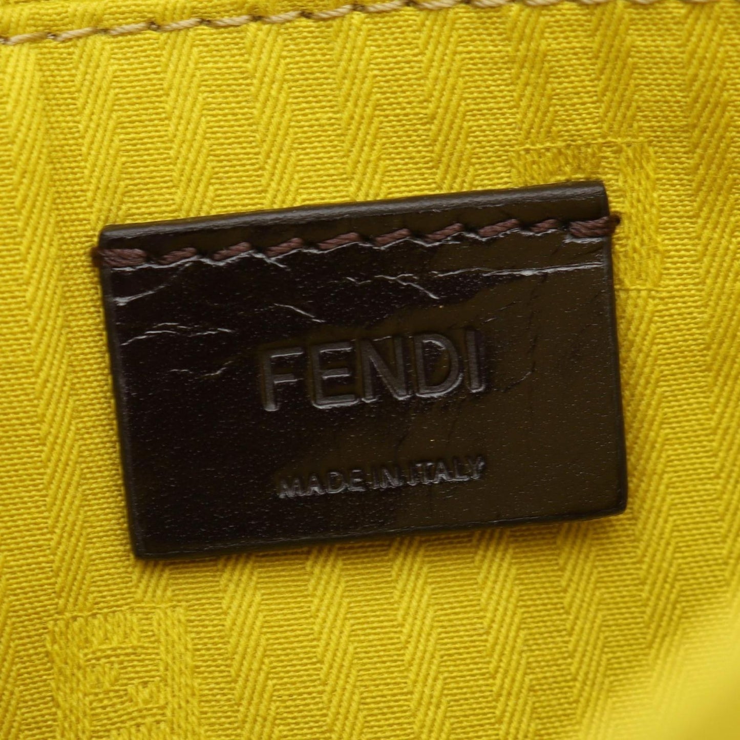 Fendi Shoulder Bag Yellow Leather Chain — view 4
