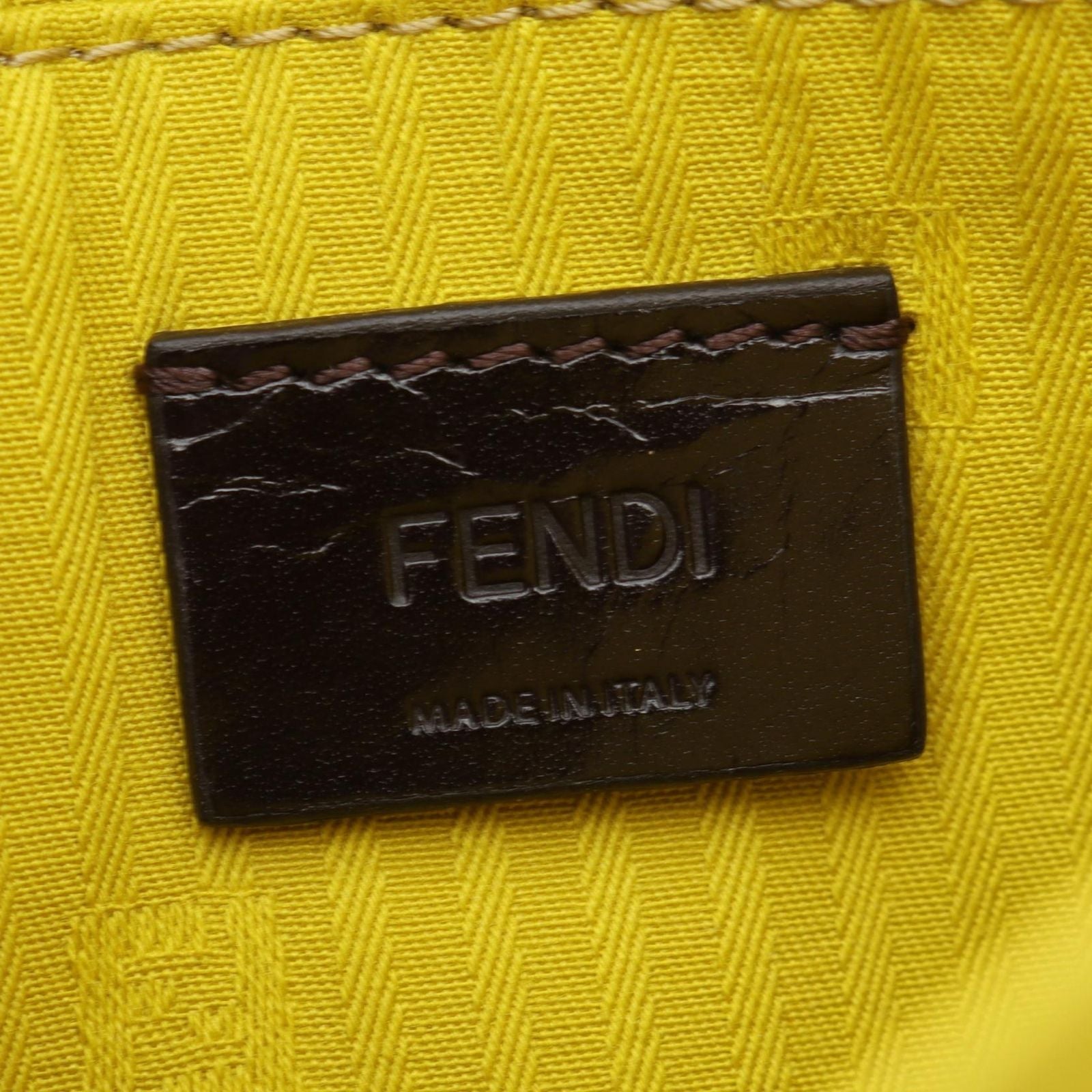 Fendi Shoulder Bag Yellow Leather Chain — view 4
