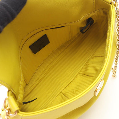 Fendi Shoulder Bag Yellow Leather Chain — view 3