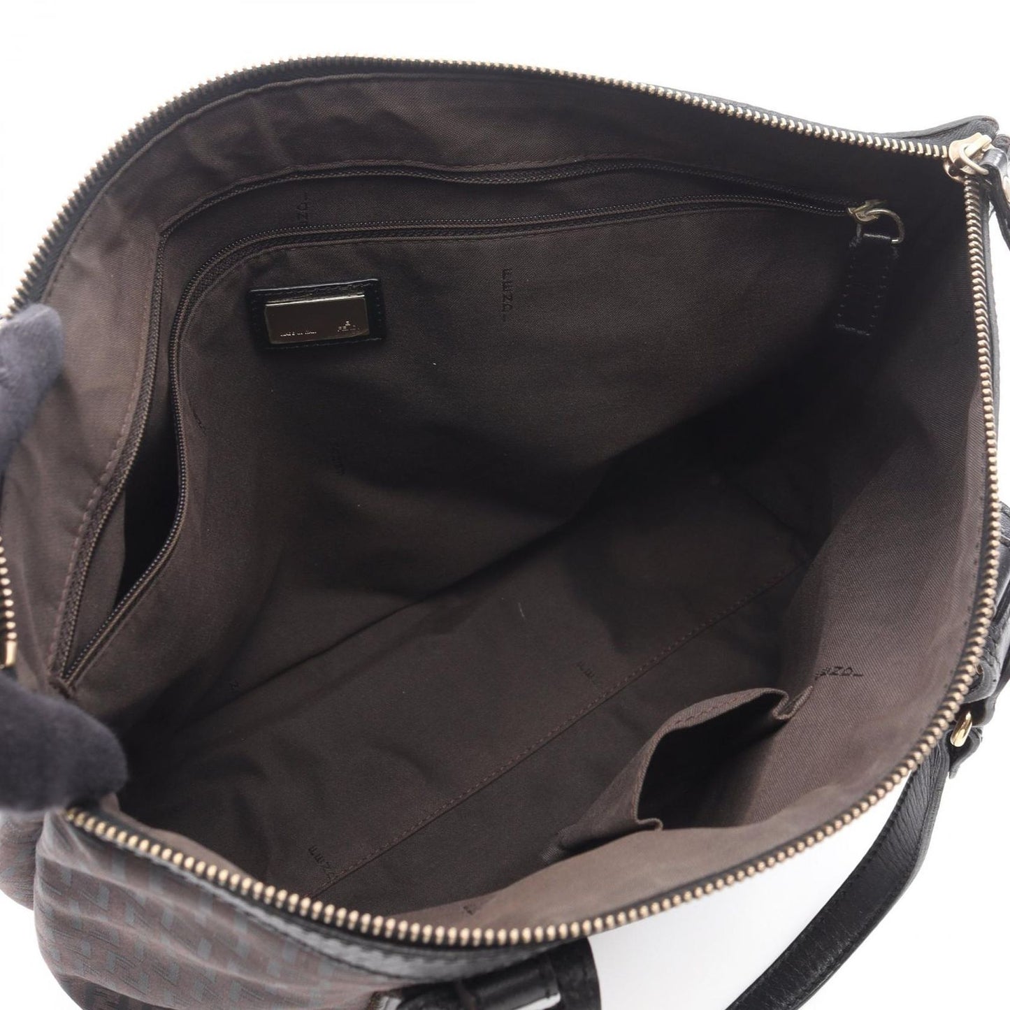Fendi Tote Zucchino Dark Brown Canvas Leather — view 3