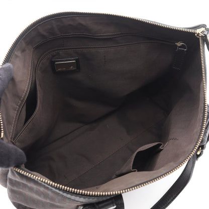 Fendi Tote Zucchino Dark Brown Canvas Leather — view 3