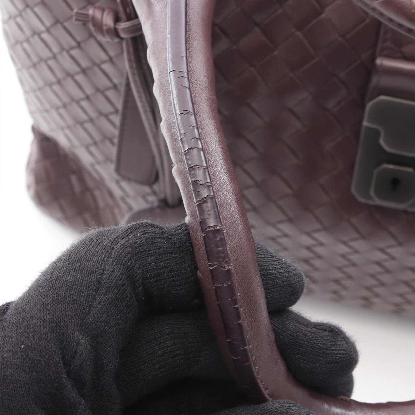 Bottega Veneta Handbag Intrecciato Rome Bag Purple Leather Hand — view 5