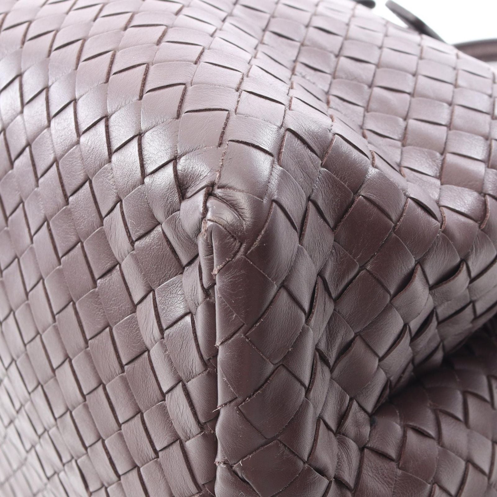 Bottega Veneta Handbag Intrecciato Rome Bag Purple Leather Hand — view 6