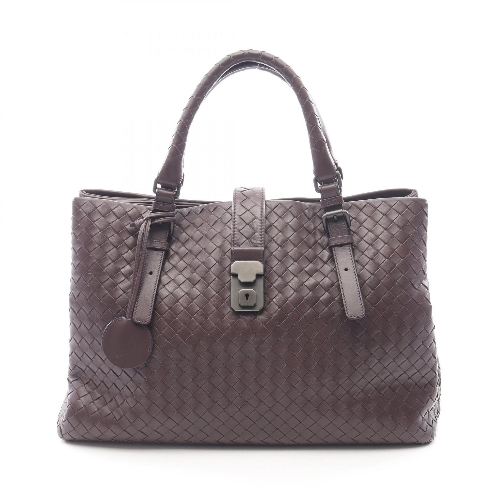 Bottega Veneta Handbag Intrecciato Rome Bag Purple Leather Hand